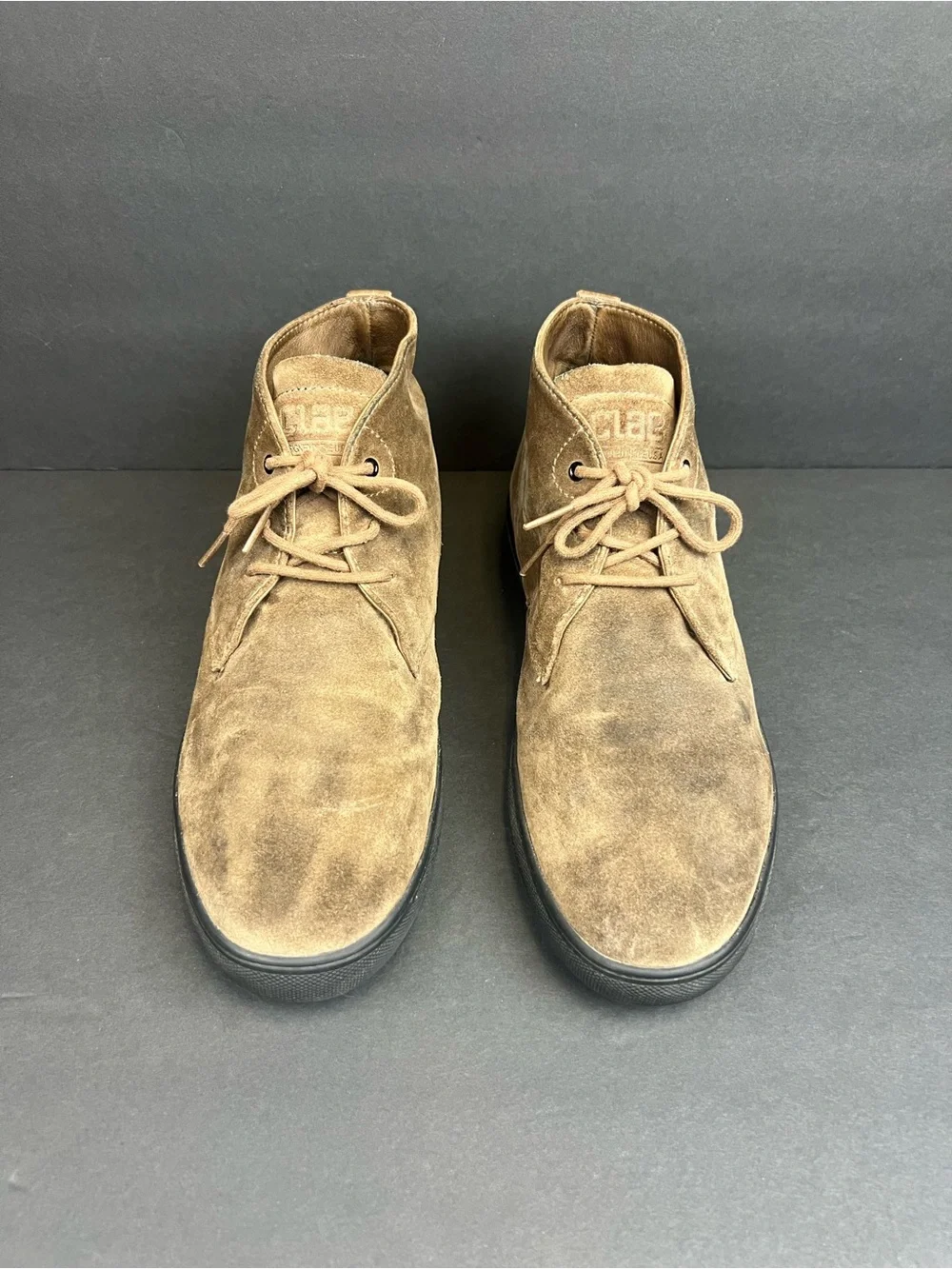 Vintage CLAE Men’s Suede Chelsea Boots 11 Brown Lace Up Casual Office Wear Shoe